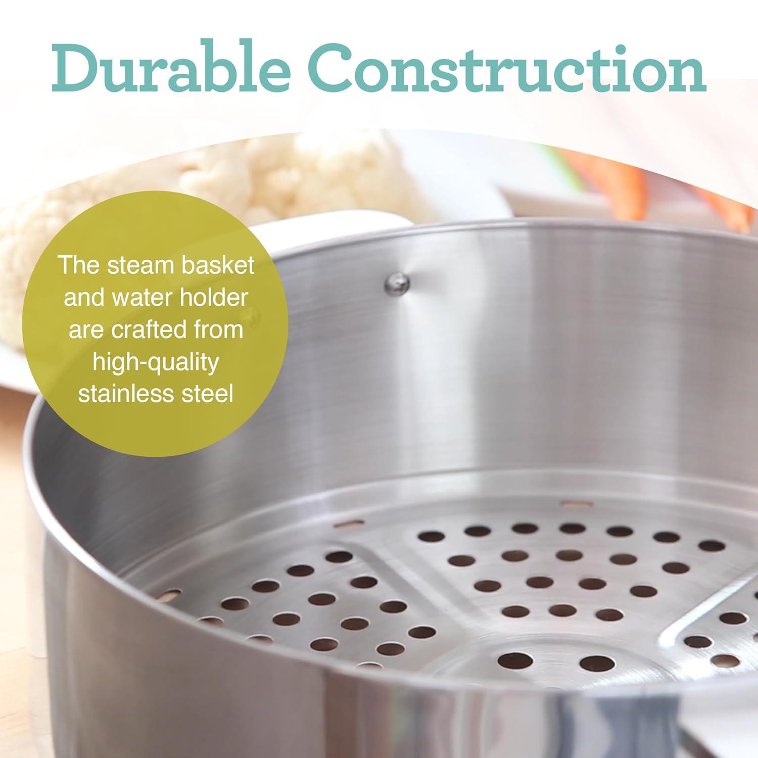 Stainless Steel 8.5 Qt Electric Food Steamer with LCD Display