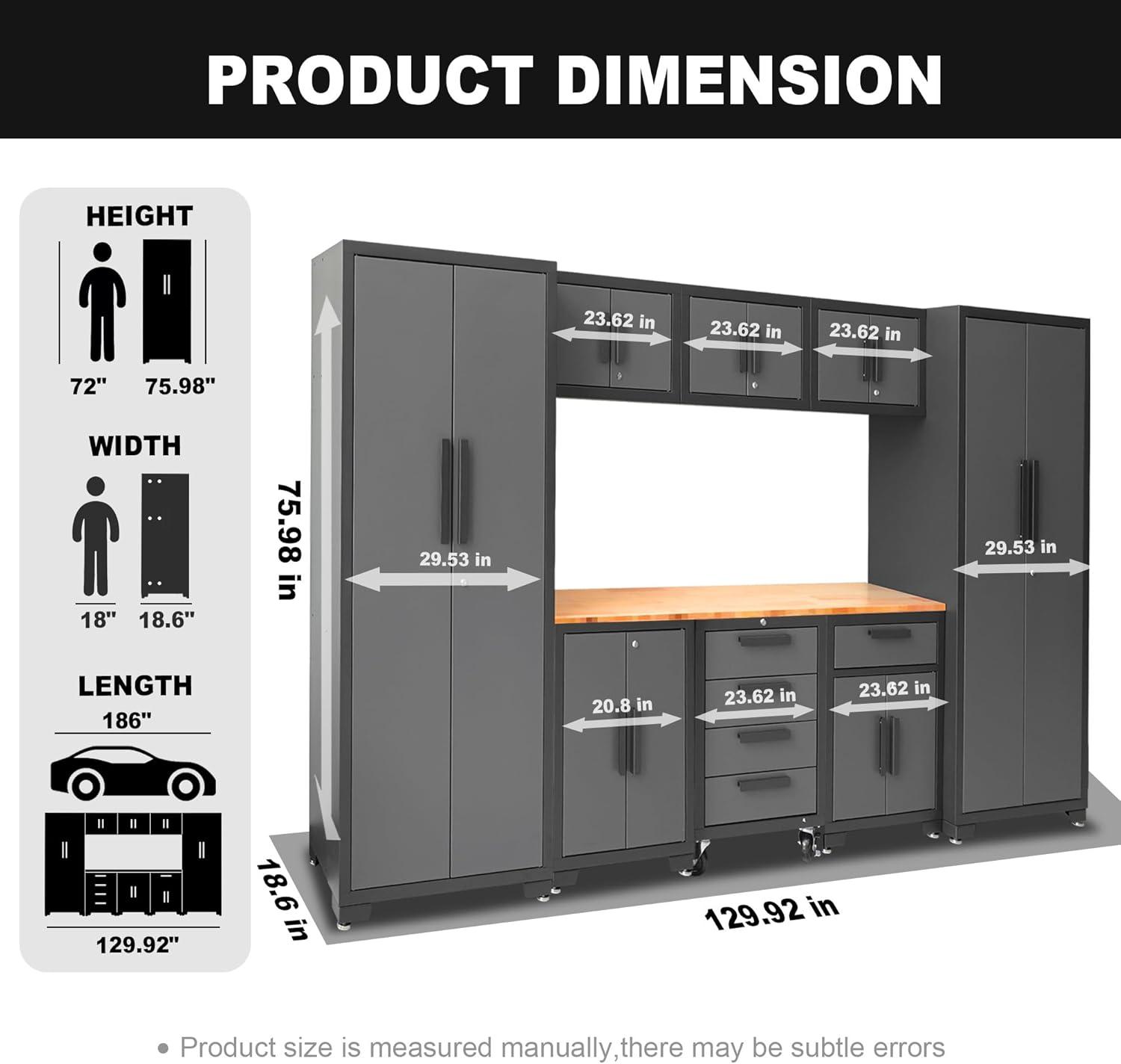 WFX Utility™ WFX Utility™ 6pcs Garage Cabinets And Storage System Set With Pegboard & Rubber Wood Worktop