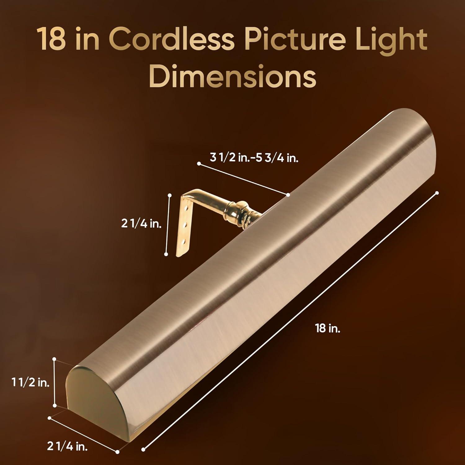 Concept Lighting Concept Brass 18" Wide Cordless Battery Powered LED Picture Light