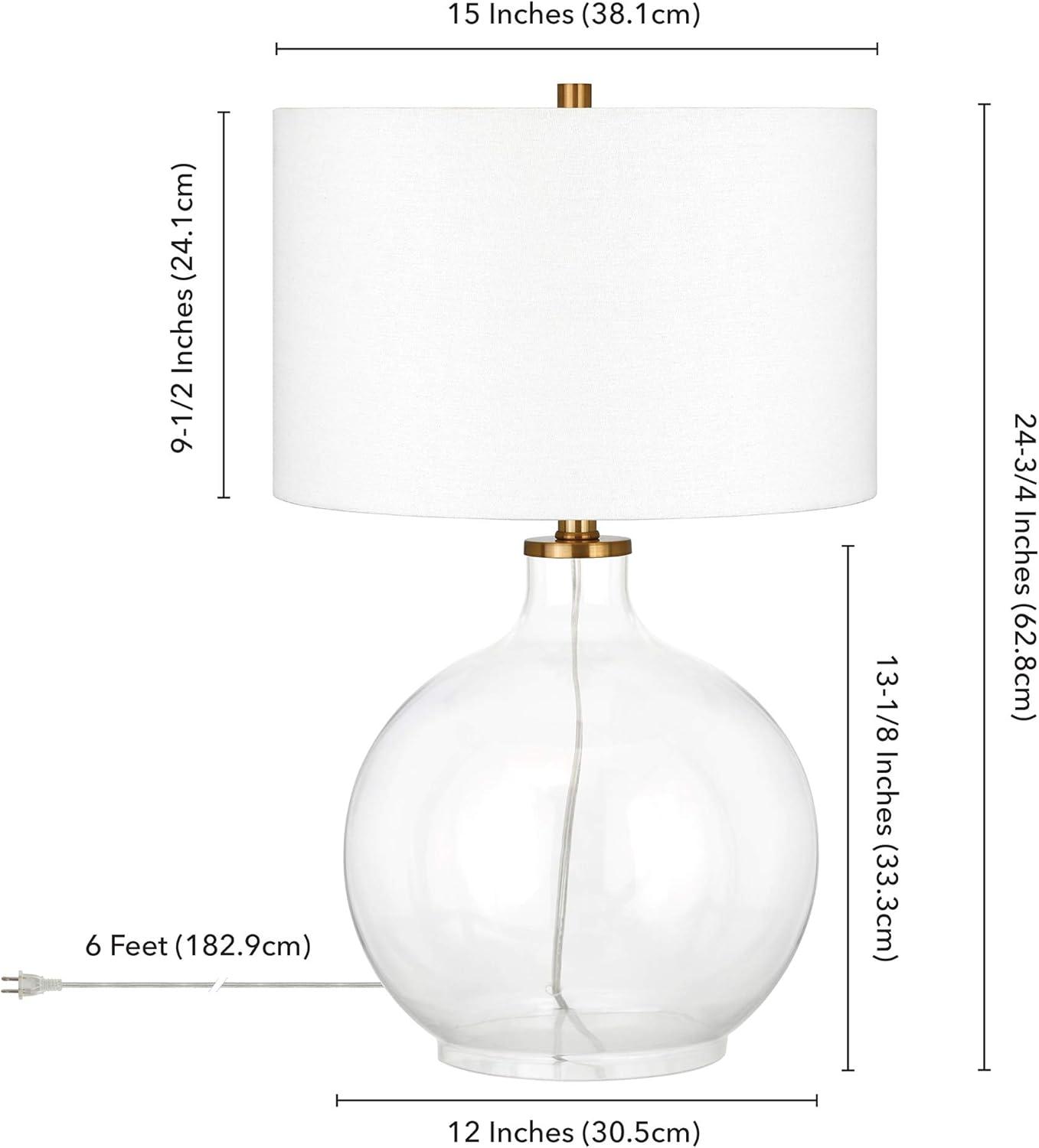 Evelyn&Zoe Modern Transitional Round Glass Table Lamp