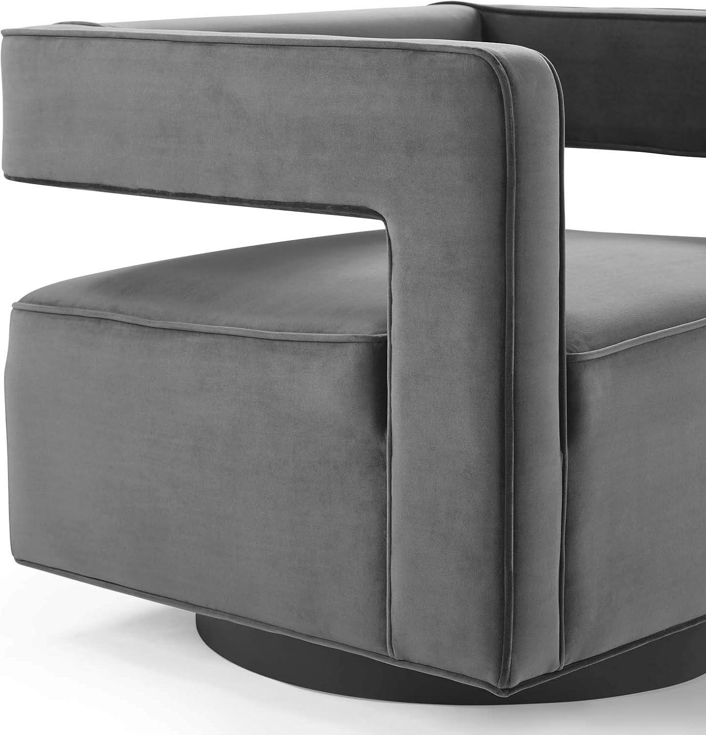 Booth Performance Velvet Swivel ArmchairGray