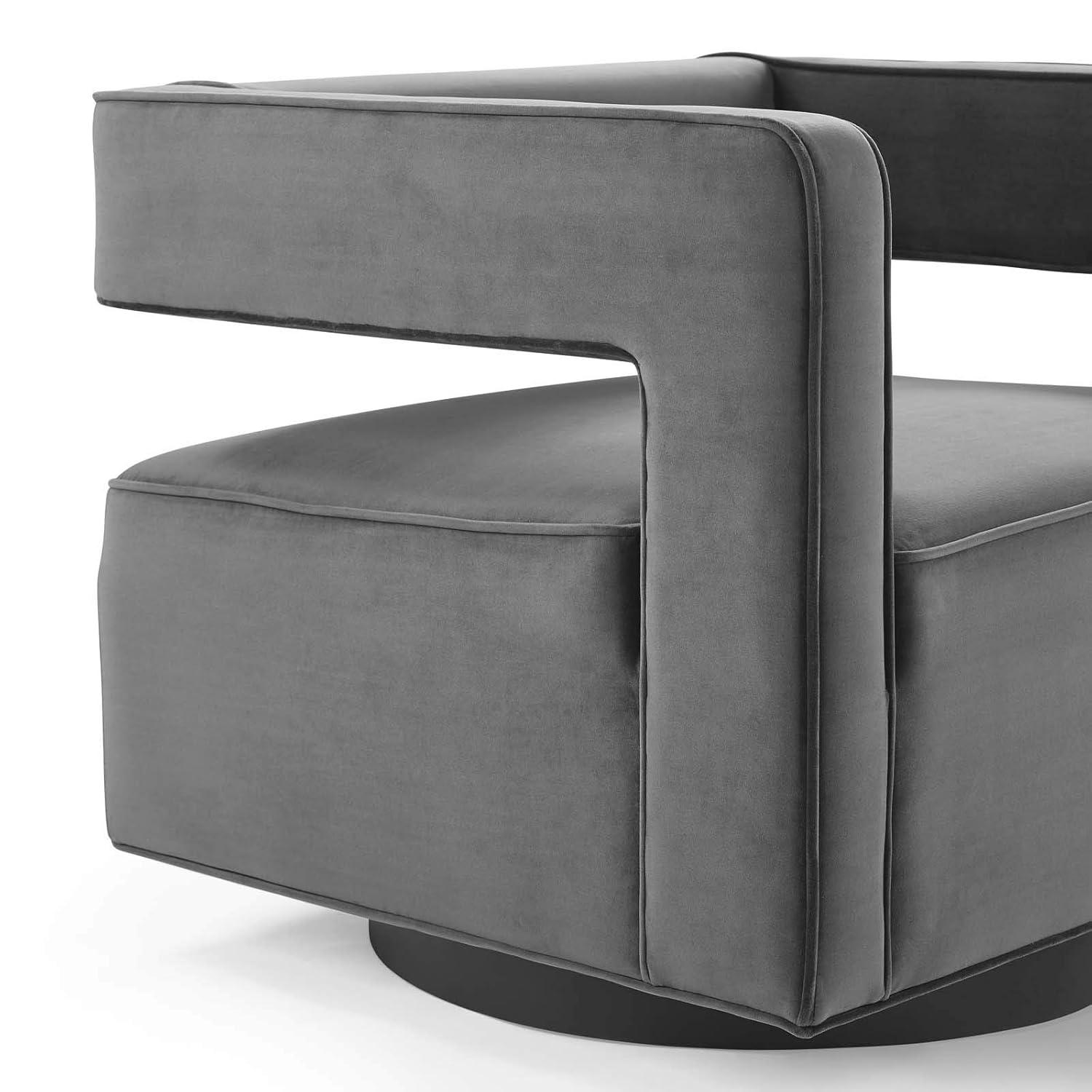 Booth Performance Velvet Swivel ArmchairGray
