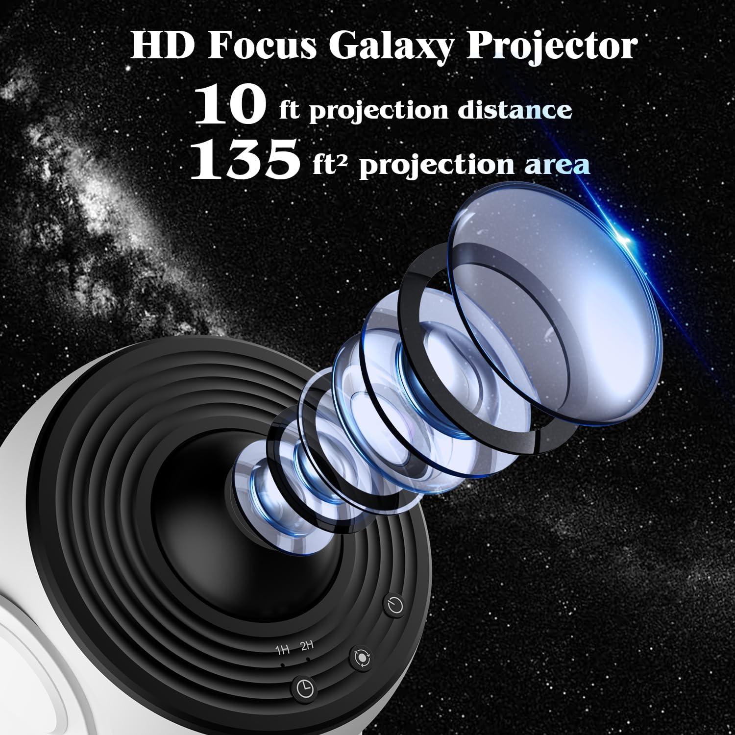 Planetarium Galaxy Star Projector for Bedroom Decor, 12 in 1 360° Rotating Nebula Projector Lamp, Timed Starry Night Light Projector for Kids,Home Theater, Ceiling, Room Decoration