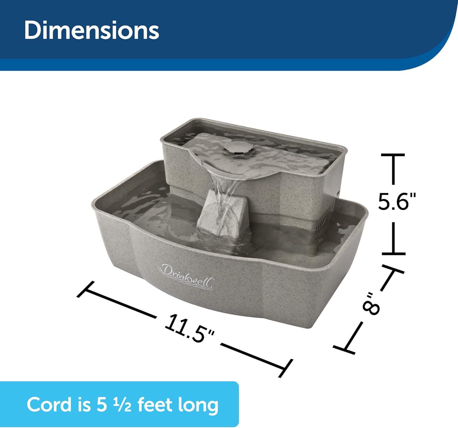 Gray Multi-Tier Automatic Pet Fountain for Cats and Dogs