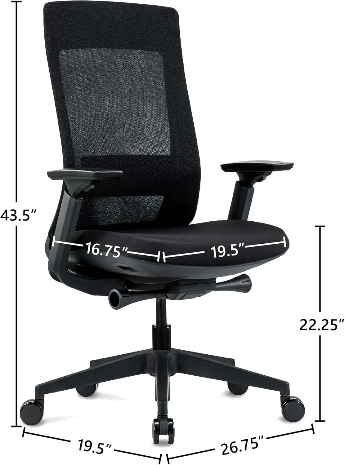 Elevate High-Back Executive Mesh and Fabric Swivel Chair in Black