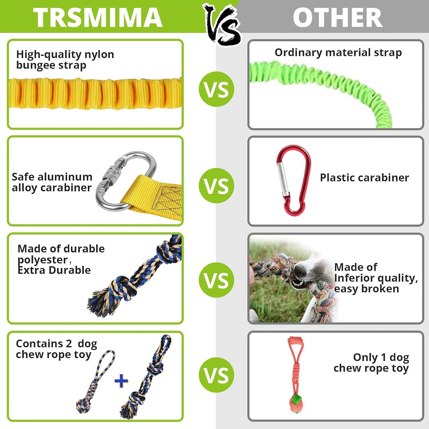 Dog Hanging Bungee Tug Toy: Interactive Tether Tug-of-War for Pitbull Small to Large Dogs to Exercise and Fun Solo Play - Durable Retractable Tugger Dog Rope Toy with 2 Chew Rope Toys