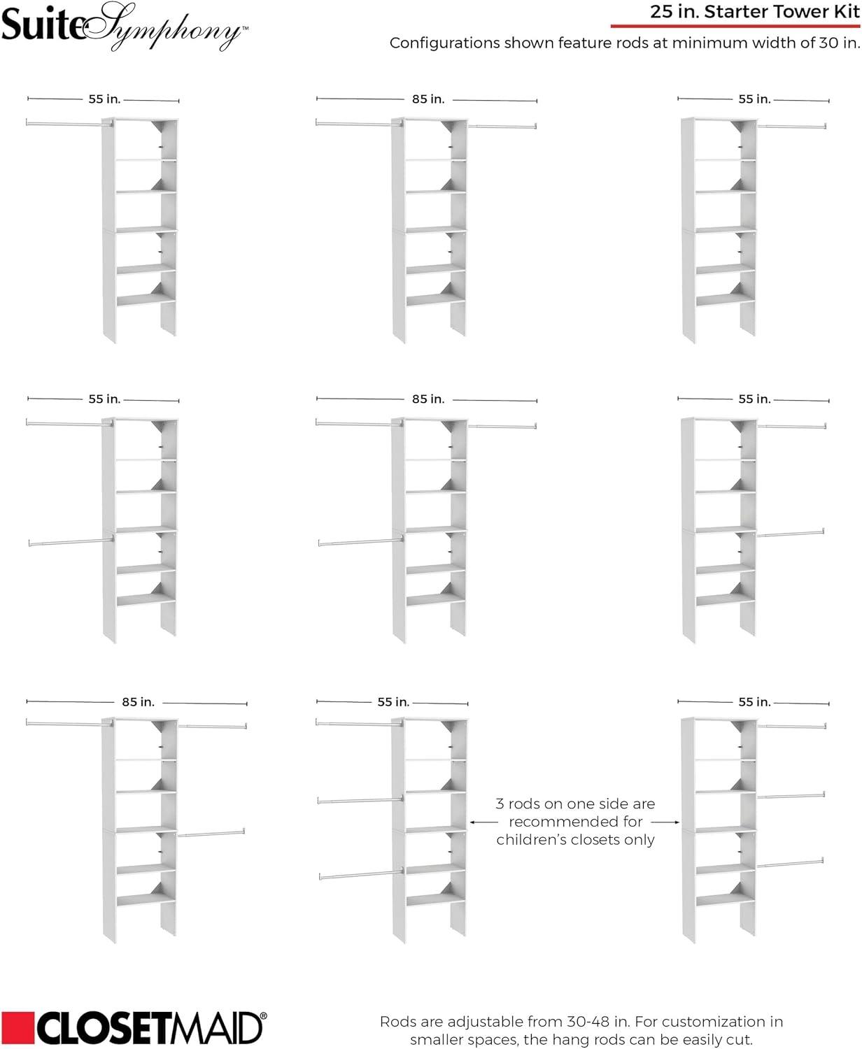 SuiteSymphony 60" W - 120" W Closet System Starter Kit