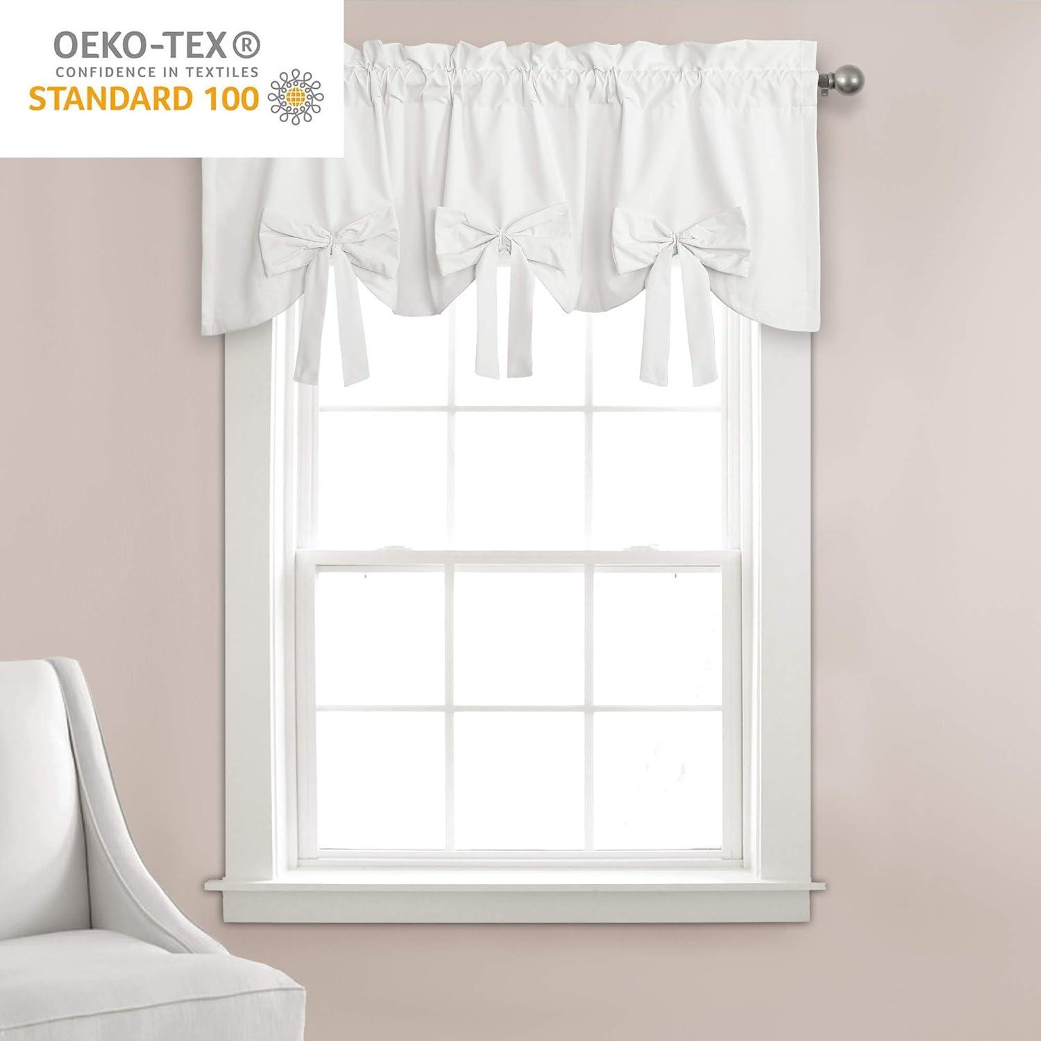 Lush Decor Melody Bow Scalloped 52'' W Window Valance