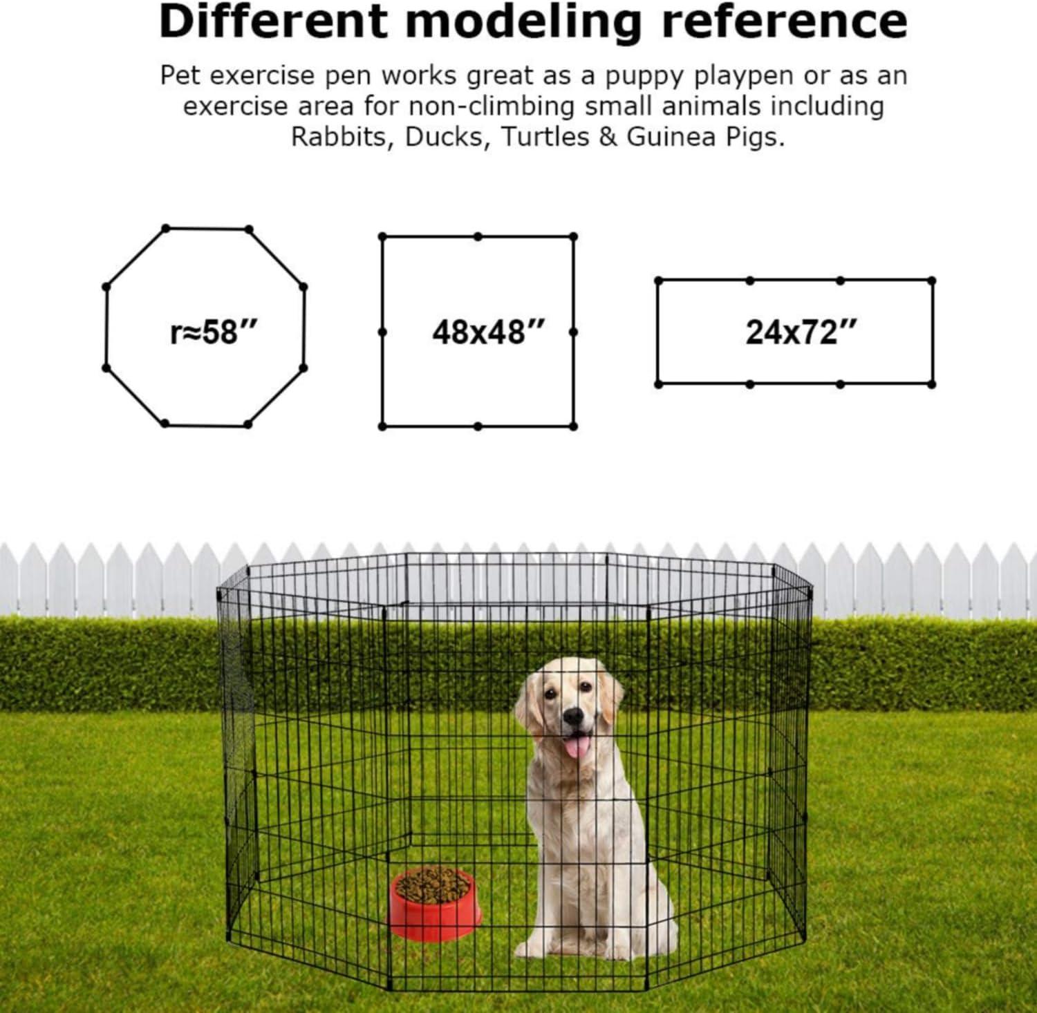 Bestpet 8 Panel 36 inch Dog Playpen Crate Exercise Cage