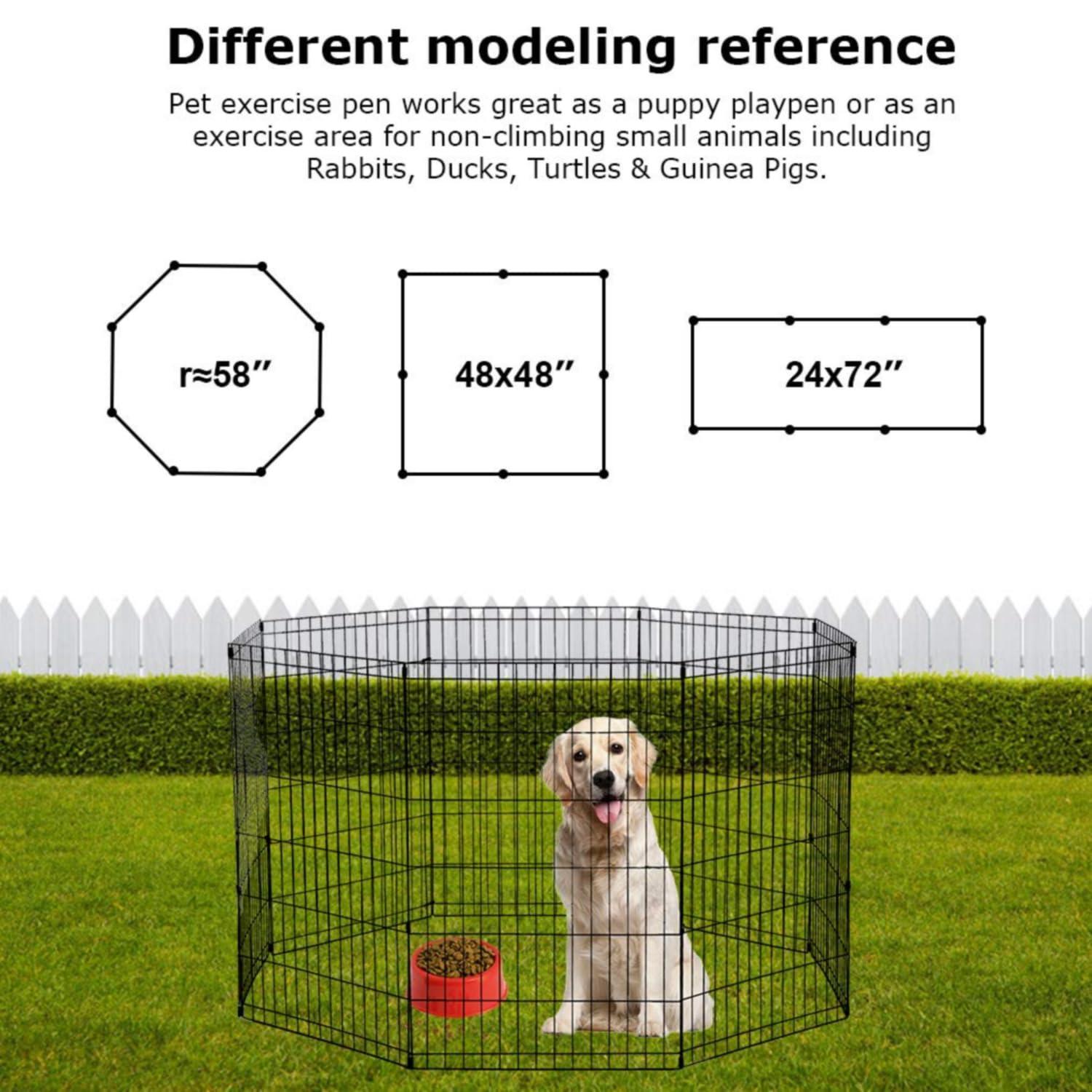36" Tall Dog Playpen Crate Fence Pet Kennel Play Pen Exercise Cage
