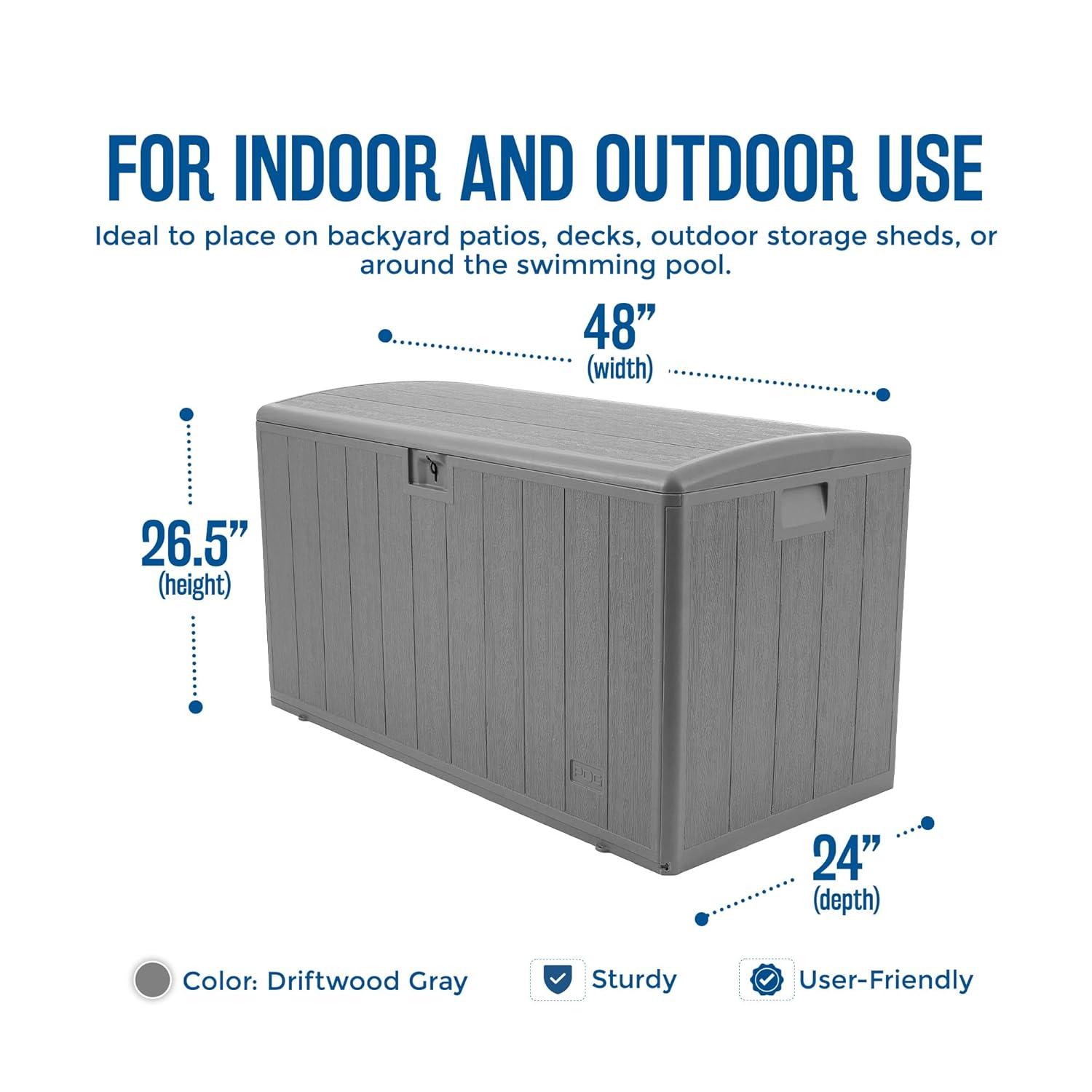 Plastic Development Group Plastic Development Group 48'' W 105 Gallons Water Resistant Resin Deck Box