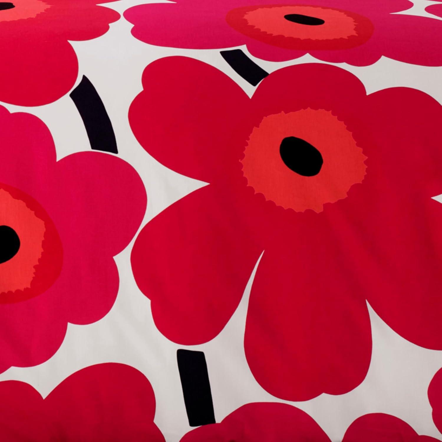 Marimekko Unikko Cotton Red Duvet Cover Set