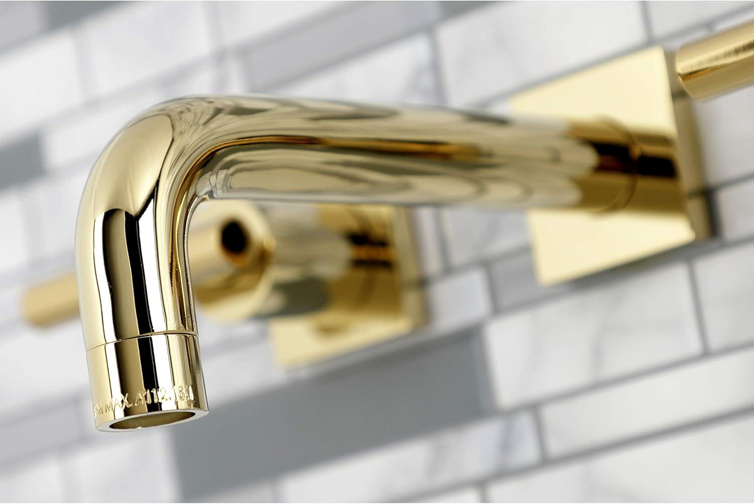 Manhattan Elegance Antique Brass 12.5" Wall Mount Bathroom Faucet