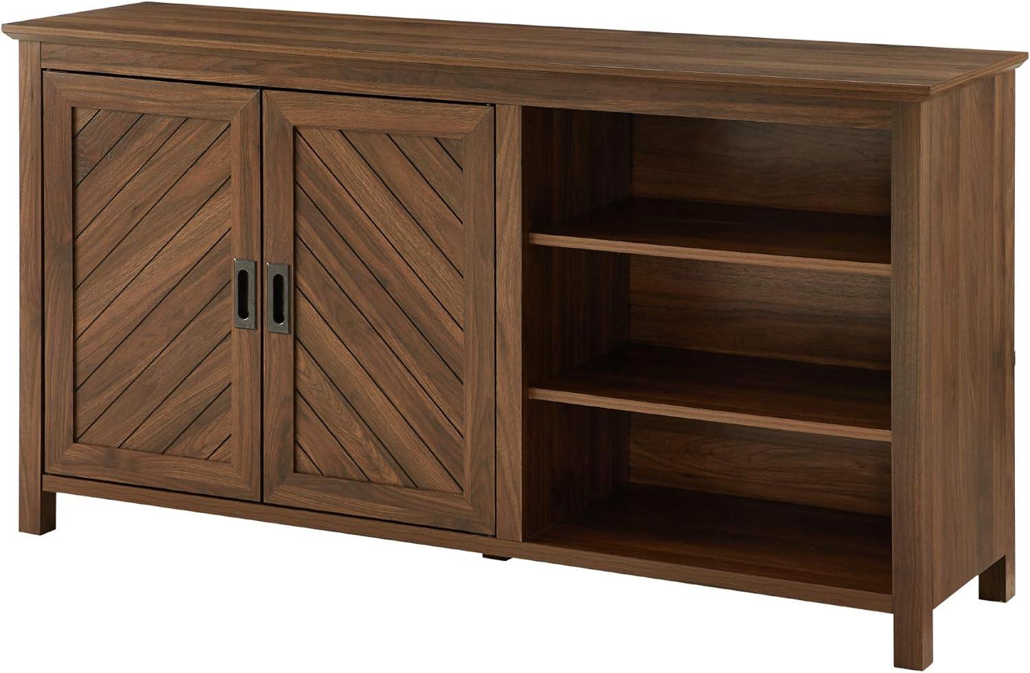 Stayton Dark Walnut Transitional 2-Door Sideboard with Adjustable Shelves