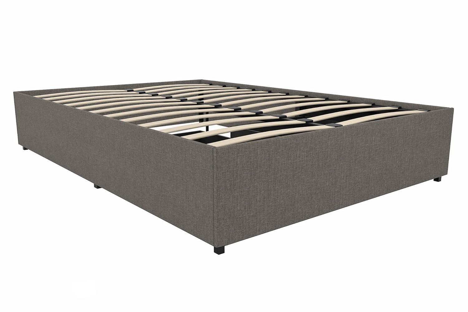 DHP Maven Platform Bed with Storage, Full, Gray Linen