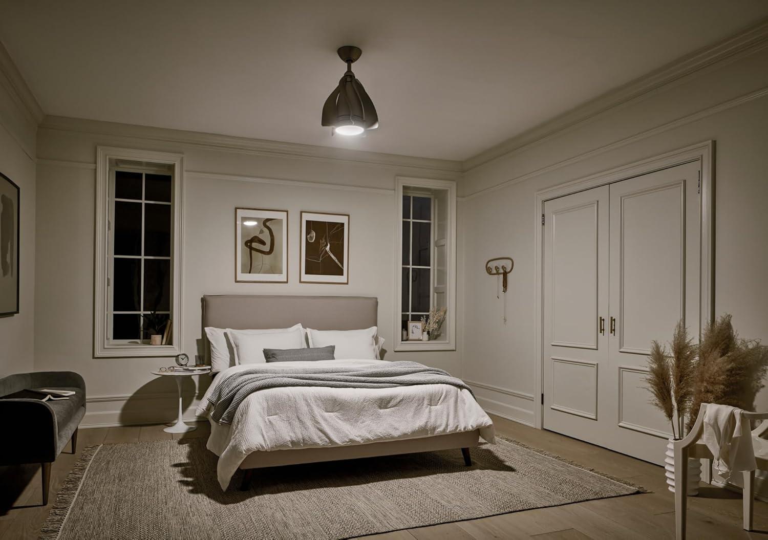 Ceiling Fan with Light Kit 19.75 inches Tall By 15 inches Wide-Brushed Nickel Finish Bailey Street Home 147-Bel-1788220
