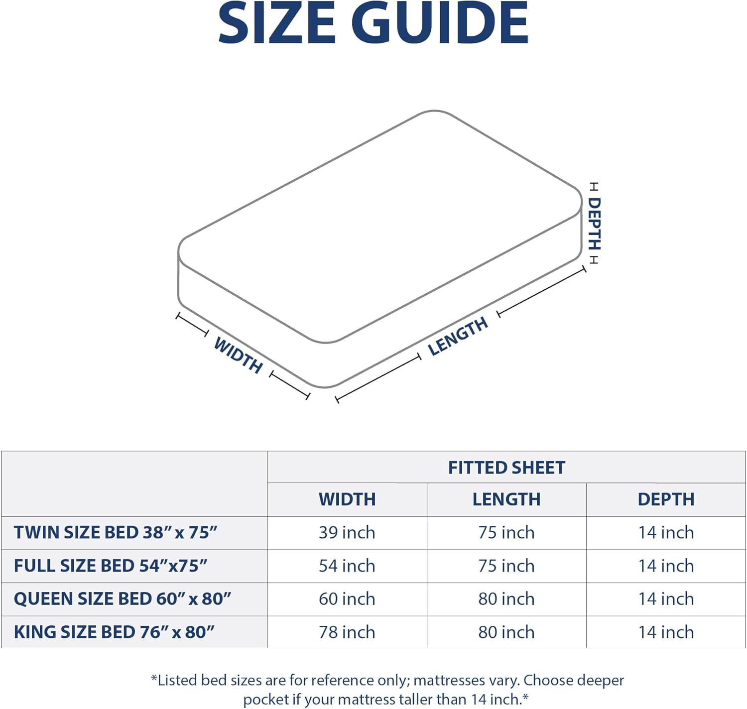 Swift Home 1800 Series 16 Inch Deep Microfiber Fitted Sheet