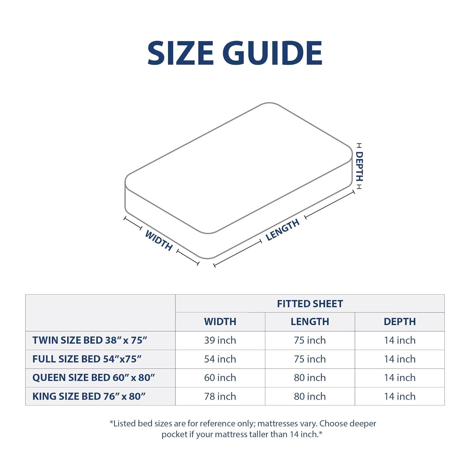 Swift Home 1800 Series 16 Inch Deep Microfiber Fitted Sheet