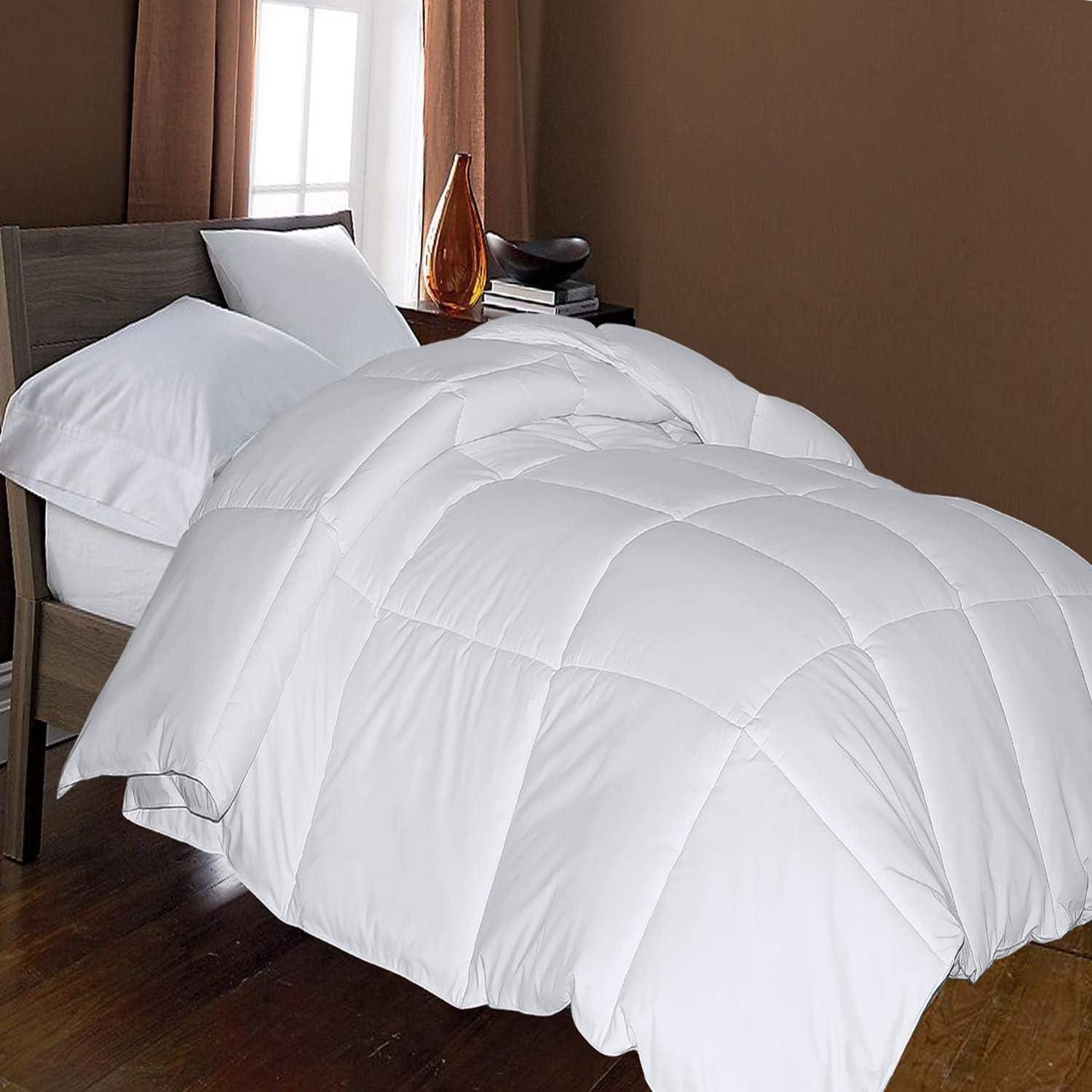 Twin White Microfiber Down Alternative Comforter Set