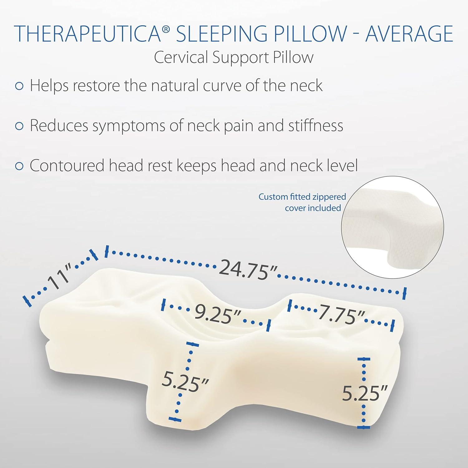 Therapeutica Orthopedic Sleeping Pillow, Helps Spinal Alignment & Neck Support