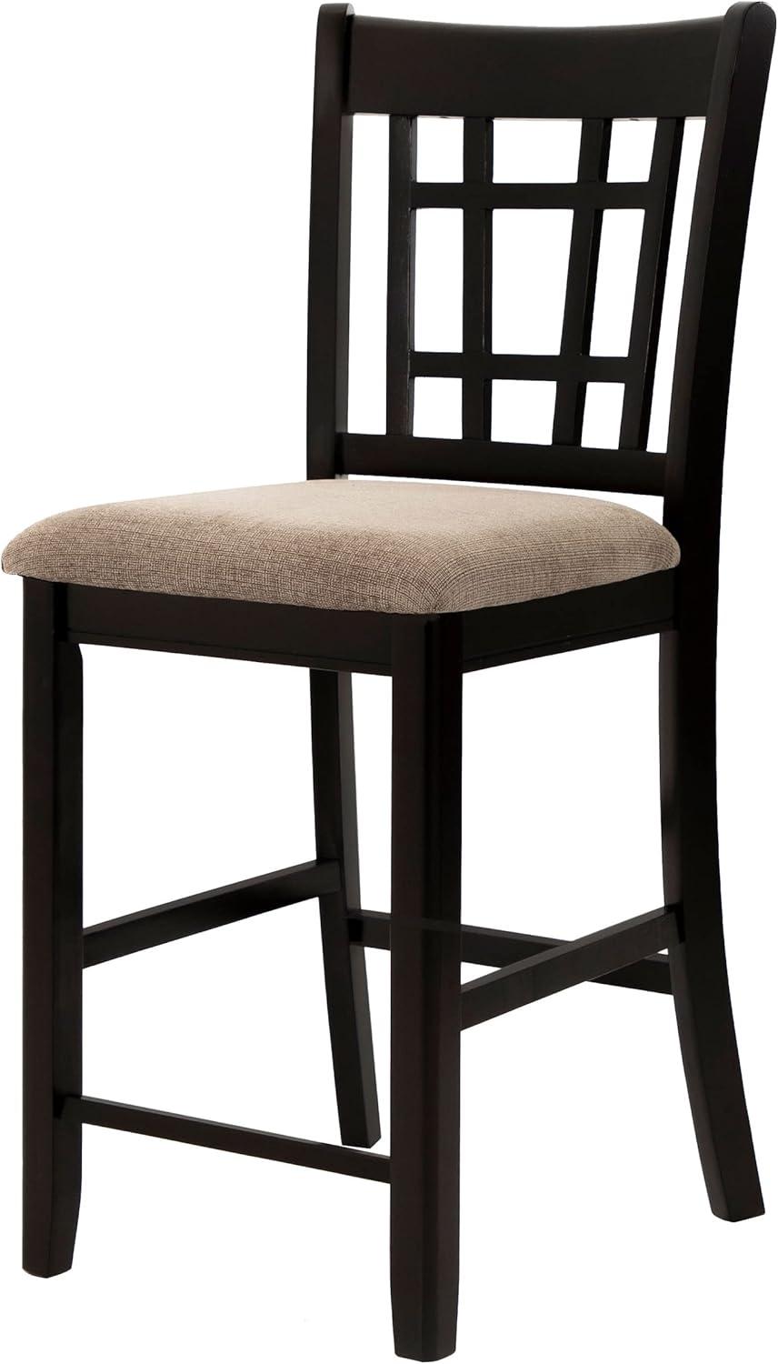 Coaster Lavon Wood Lattice Back Counter Stool in Espresso