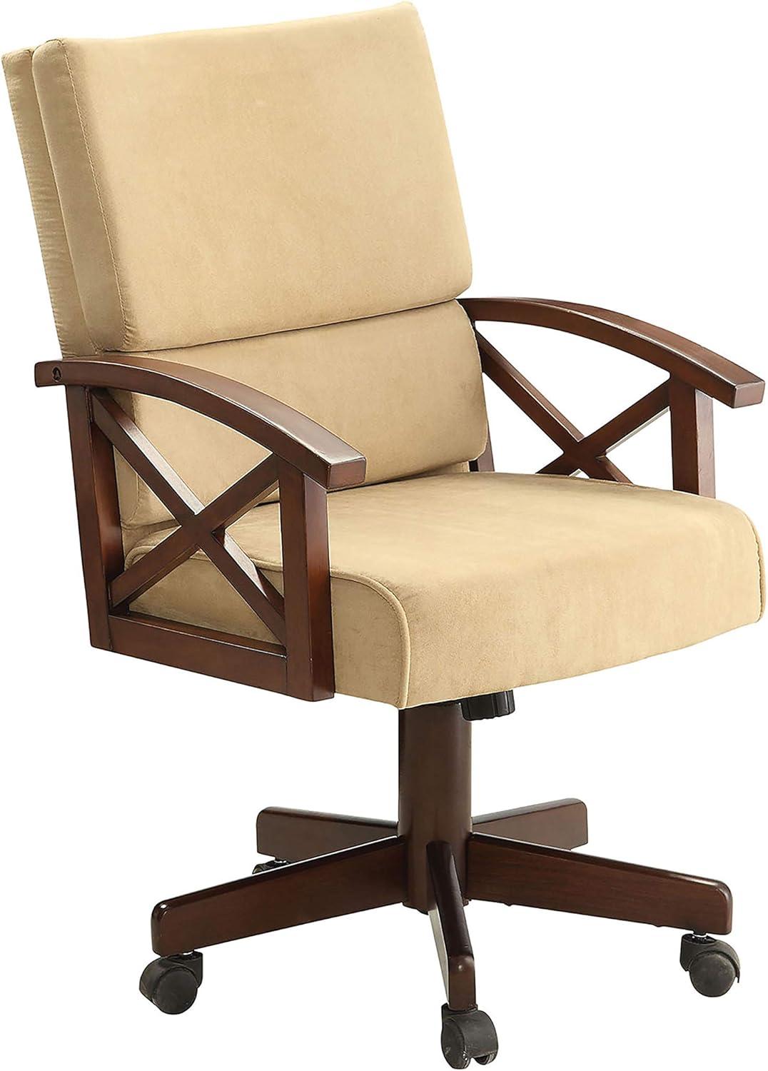 DPlus Upholstered Game Chair Tobacco and Tan