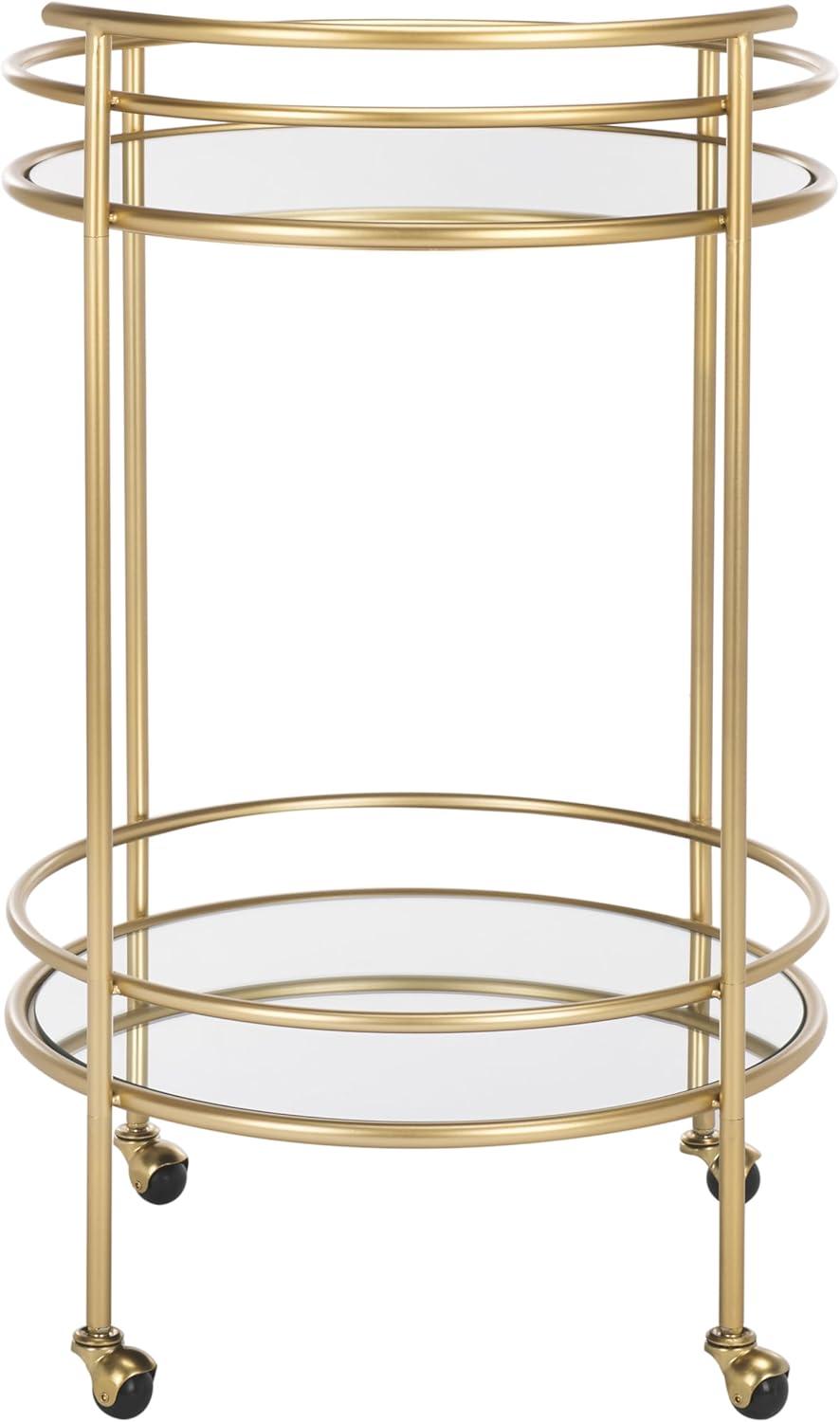 Ida 2 Tier Bar Cart - Gold/Mirror - Safavieh