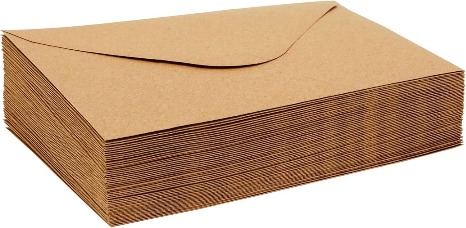 Juvale Kraft Paper Invitation Envelopes 4x6 for Special Occasions like Weddings A6 V-Flap Brown Envelopes (50 Pack)