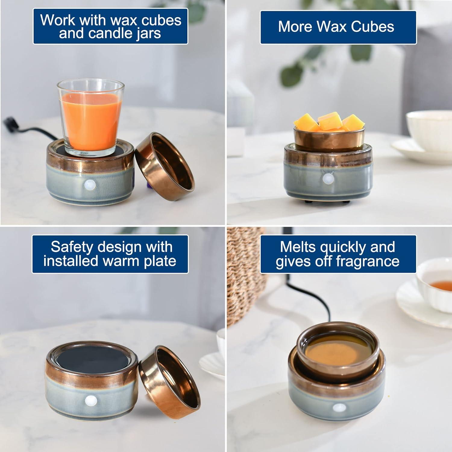 kobodon Ceramic Candle Wax Warmer,Home Fragrance Diffuser, Wax Melter Fragrances Candles Oils, Fragrance Warmer Candles or Wax Melts as Gifts for Mom Grandma Women