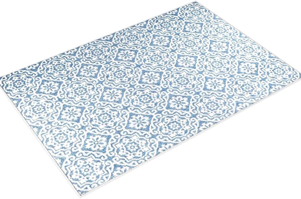 Nicole Miller New York Patio Country Danica Geometric Indoor/Outdoor Area Rug, Blue/Gray