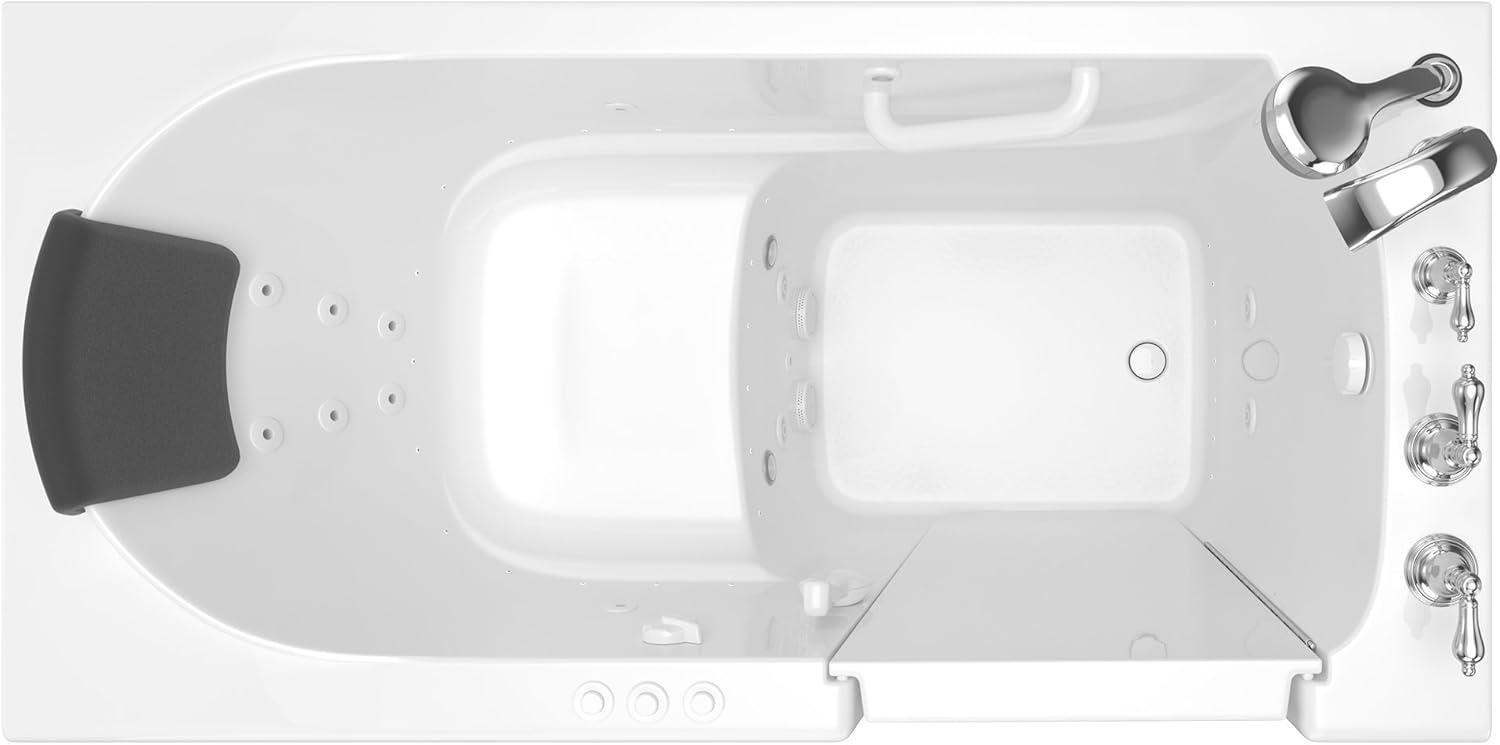 59.5'' x 29.75'' Walk-in Fiberglass Bathtub with Faucet