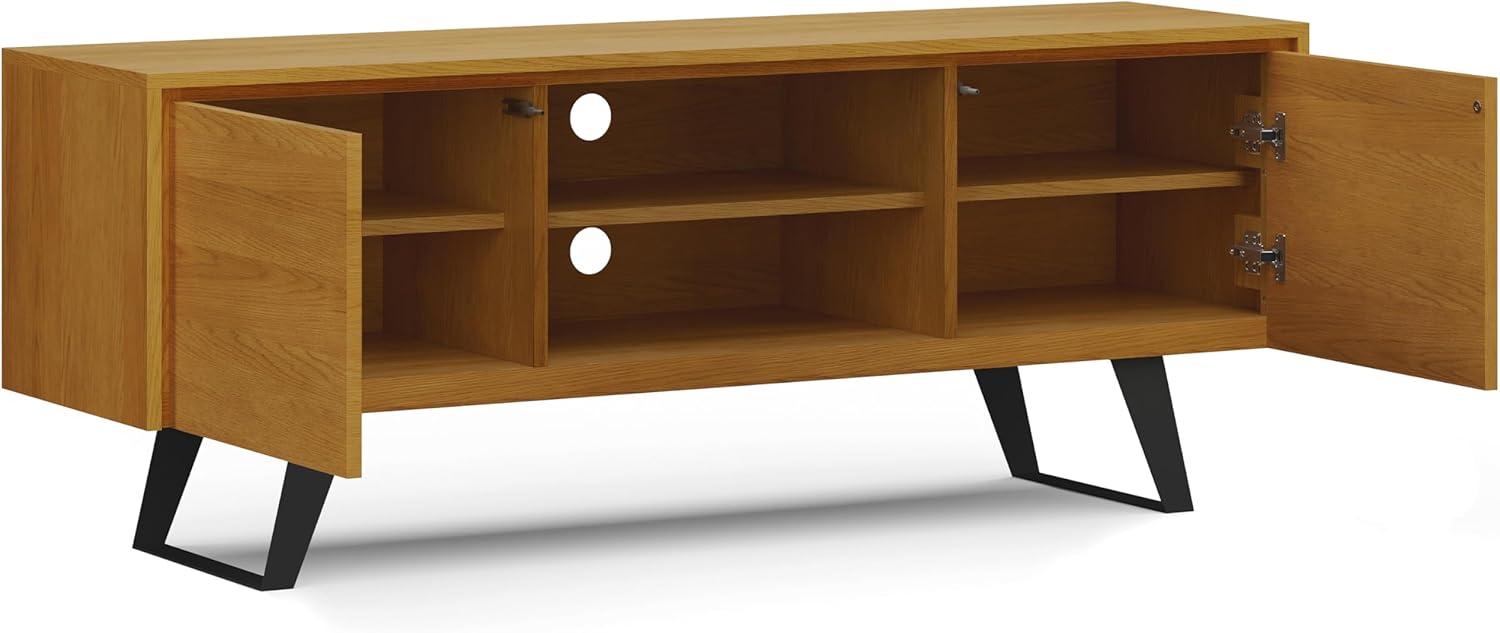 Simpli Home Lowry 63"W Solid Wood Modern Industrial TV Stand for TVs up to 70" with Storage