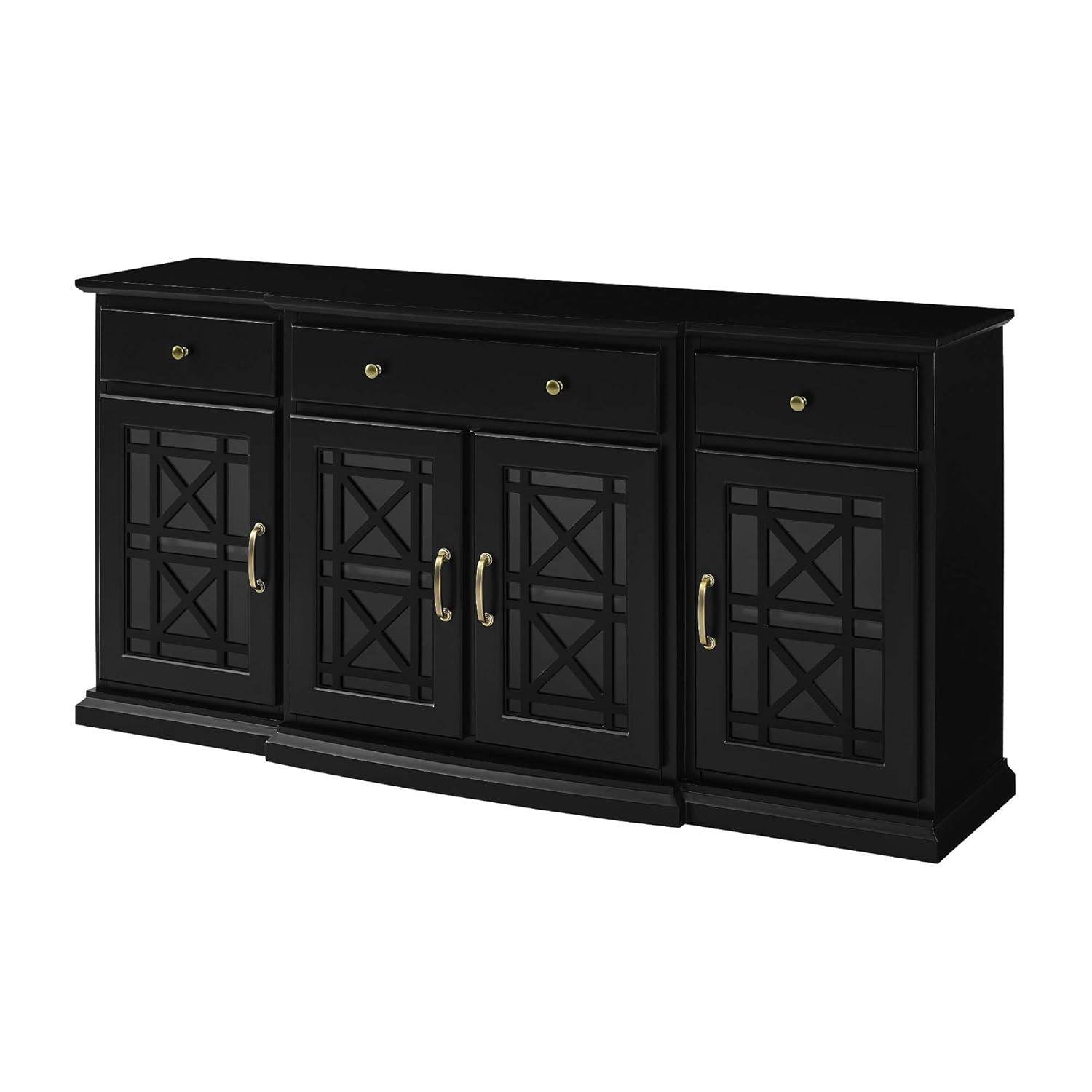 Saugeries Fretwork Detailed Glass Door Sideboard