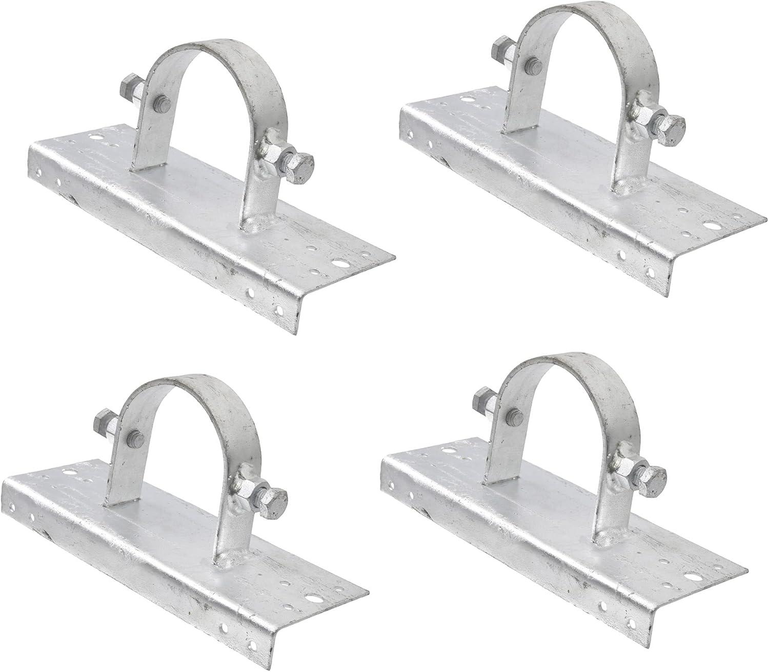 Galvanized Steel Wood to Metal Fence Post Adapter Brackets, Pack of 4