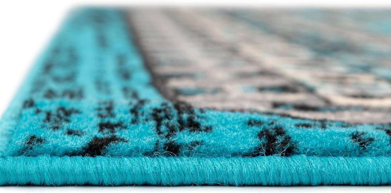 Unique Loom 2' 7 x 10' 0 Runner Turquoise Taftan Oasis Area Rug