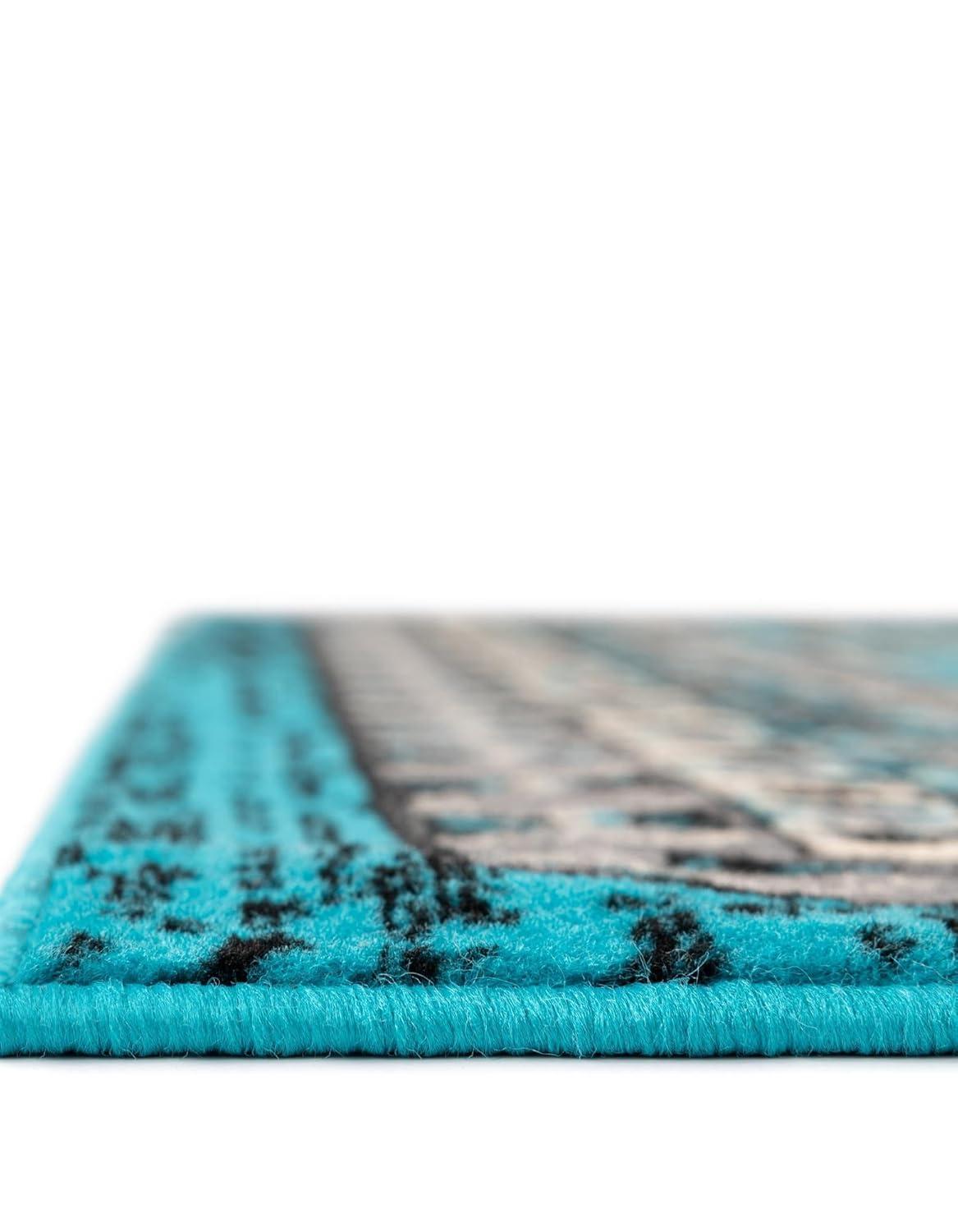 Unique Loom 2' 7 x 10' 0 Runner Turquoise Taftan Oasis Area Rug