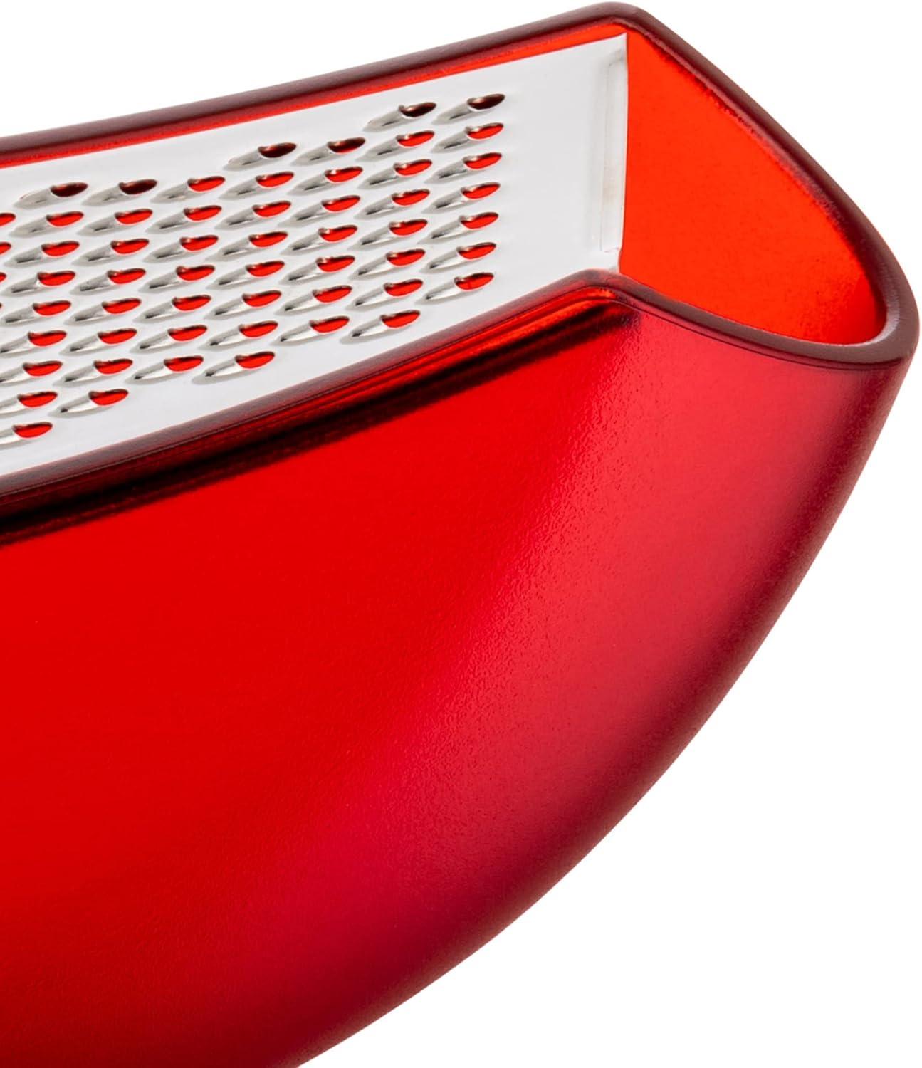 Alessi Parmenide Red Cheese Grater with Integrated Container