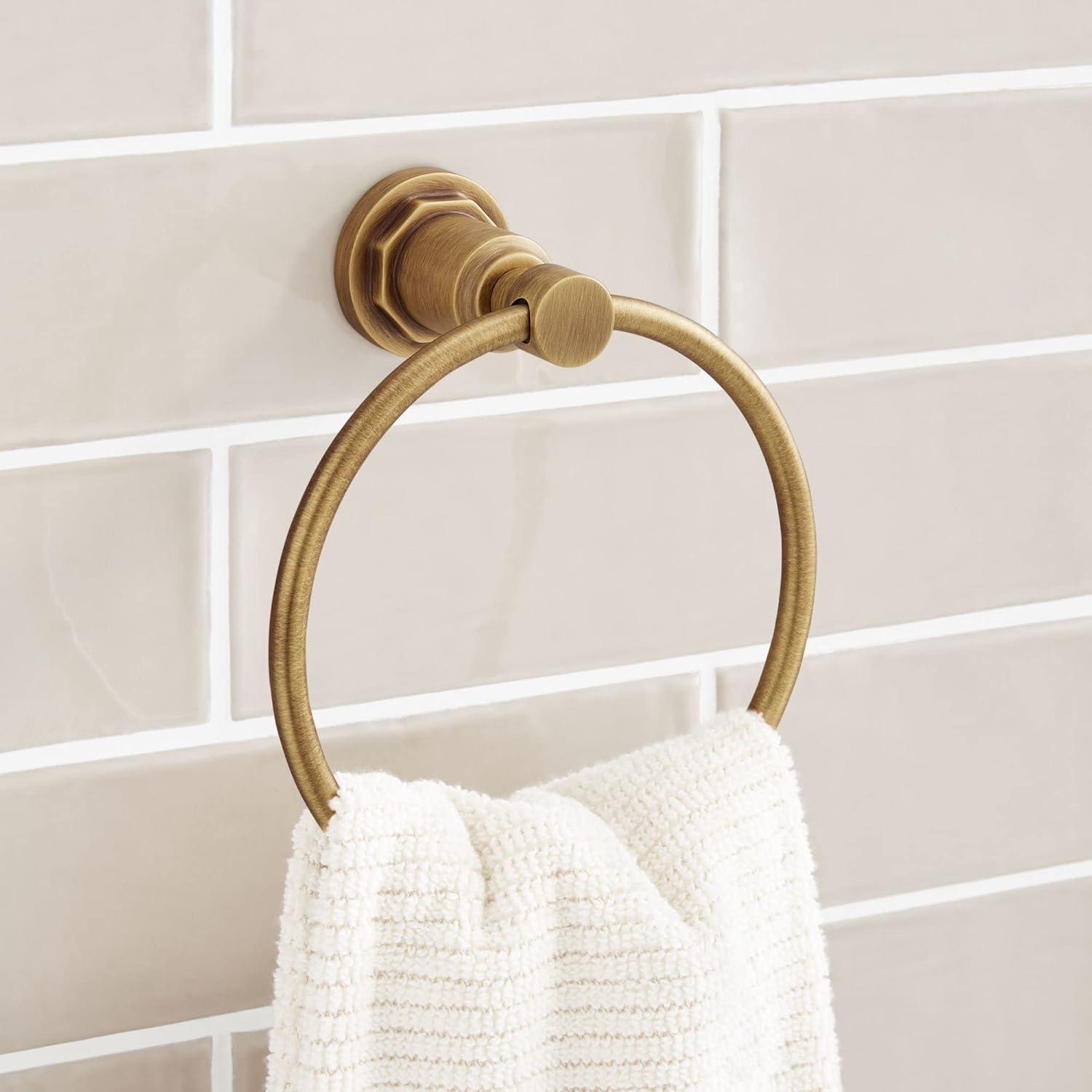 Greyfield Antique Brass Wall Mounted Round Towel Ring