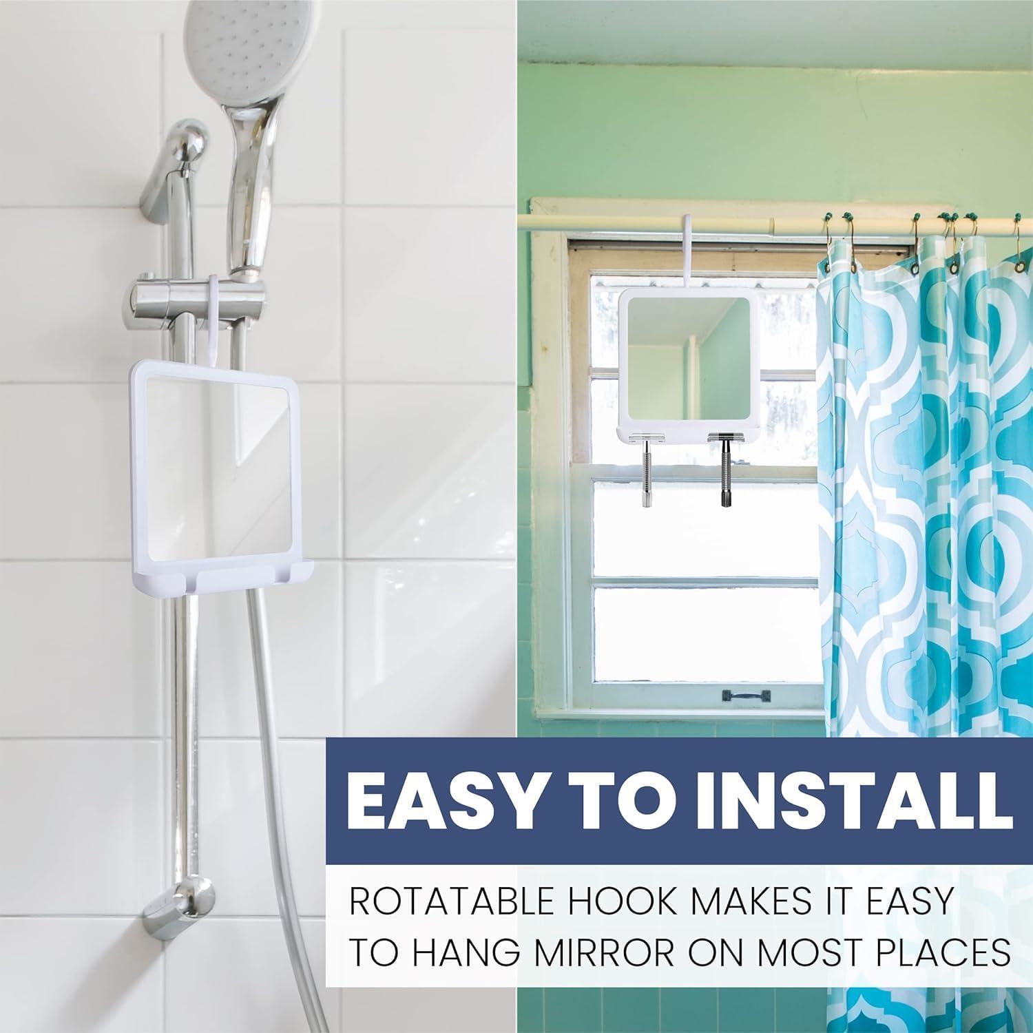 Hanging White Shower Mirror