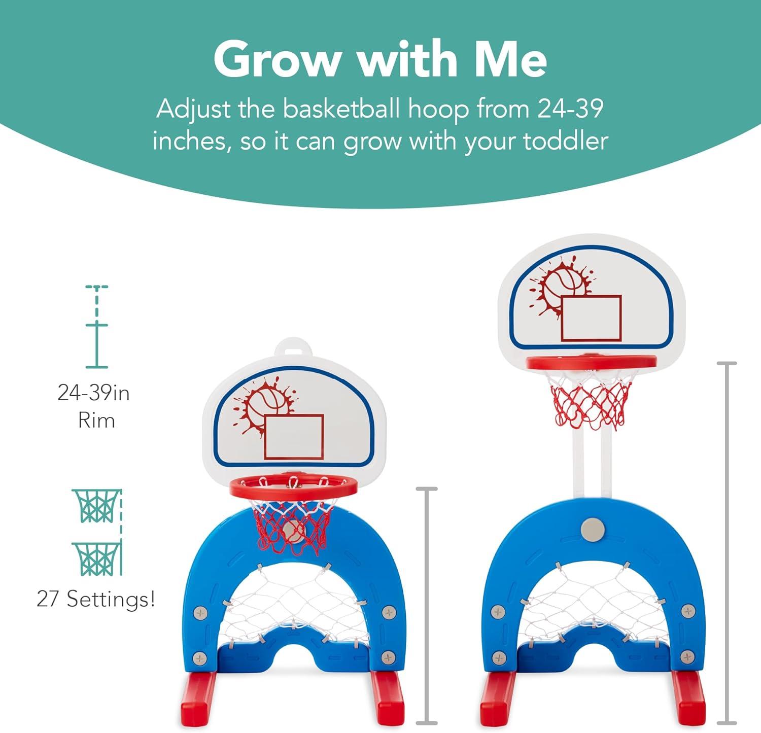 Best Choice Products 3-in-1 Toddler Basketball Hoop Sports Activity Center Grow With Me Play Set w/ Soccer, Golf