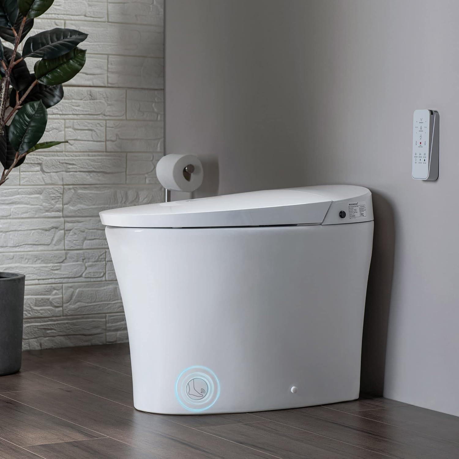 White ADA Compliant Smart Bidet Toilet with Heated Seat