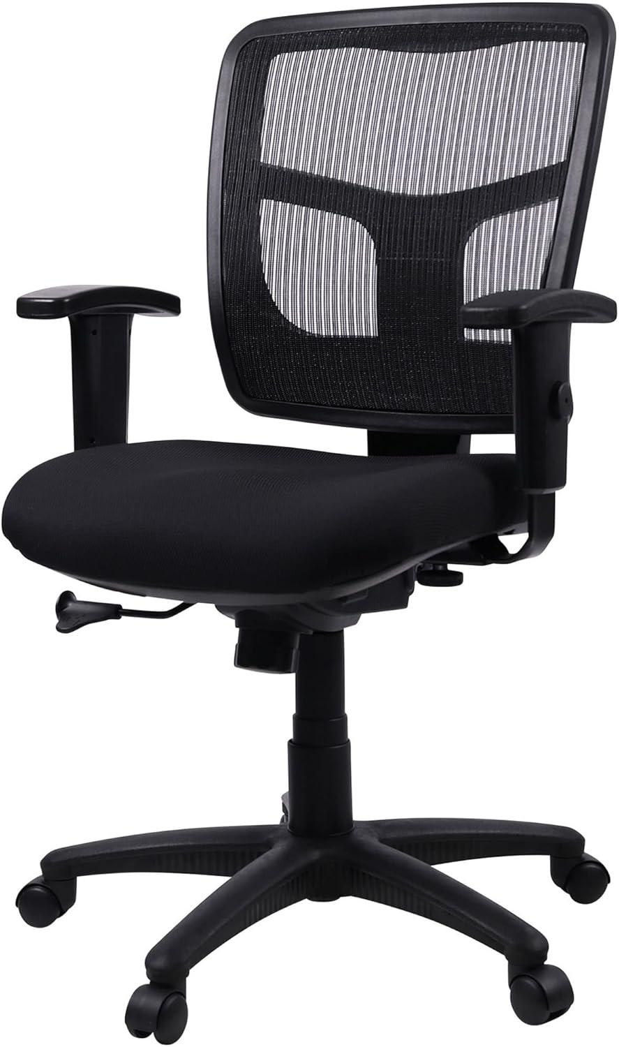 ErgoFlex Black Mesh Mid-Back Adjustable Office Chair