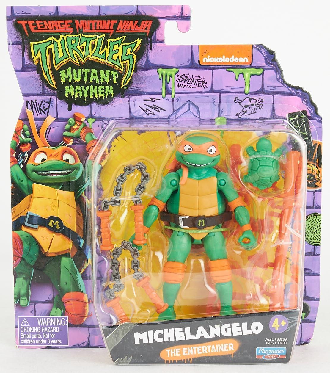 Teenage Mutant Ninja Turtles: Mutant Mayhem 4.25” Michelangelo Basic Action Figure by Playmates Toys