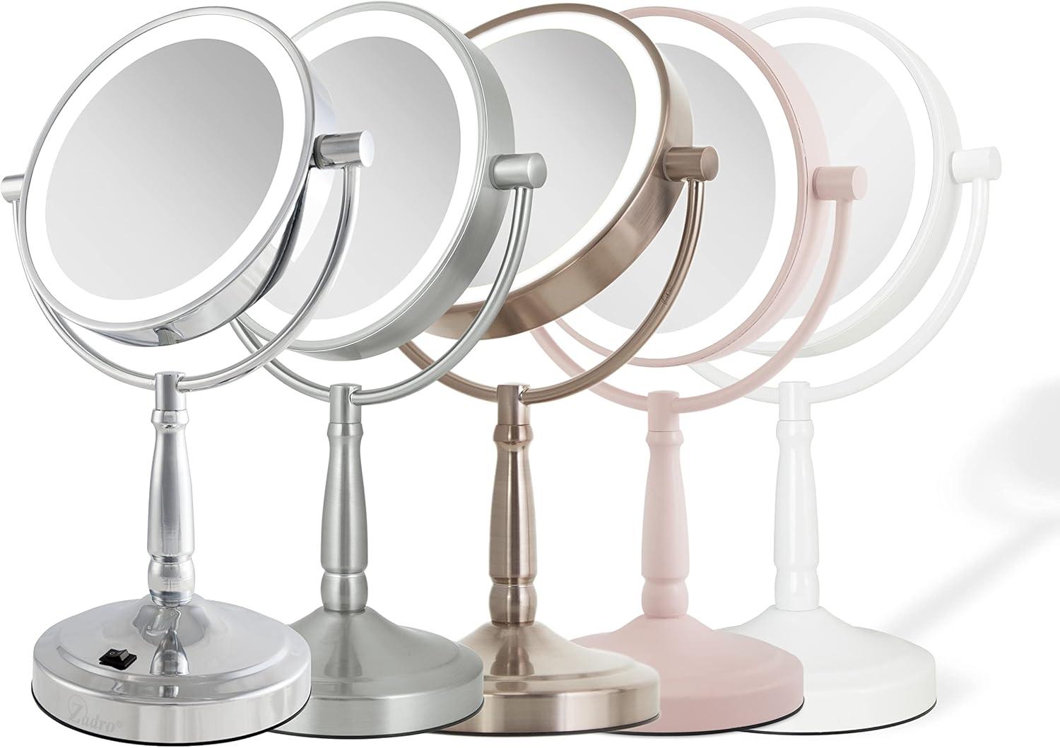 Zadro LED Lighted Makeup Mirrors for Women w/ Magnification & Cordless