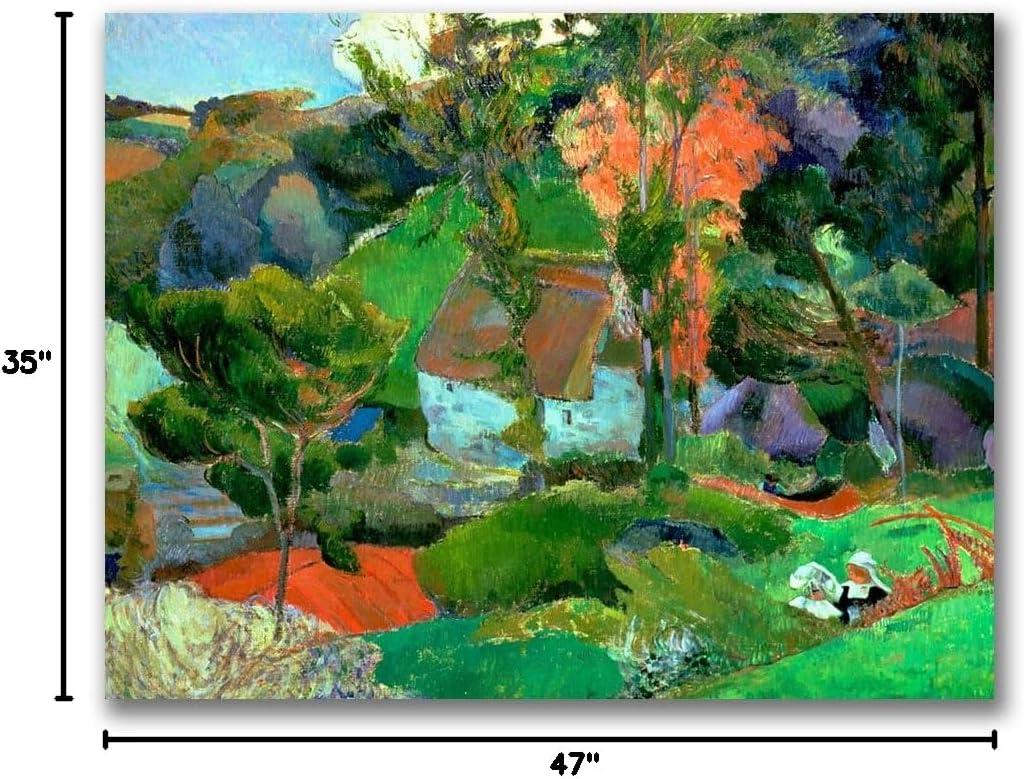 "Landscape at Pont Aven" by Paul Gauguin Painting Print on Wrapped Canvas