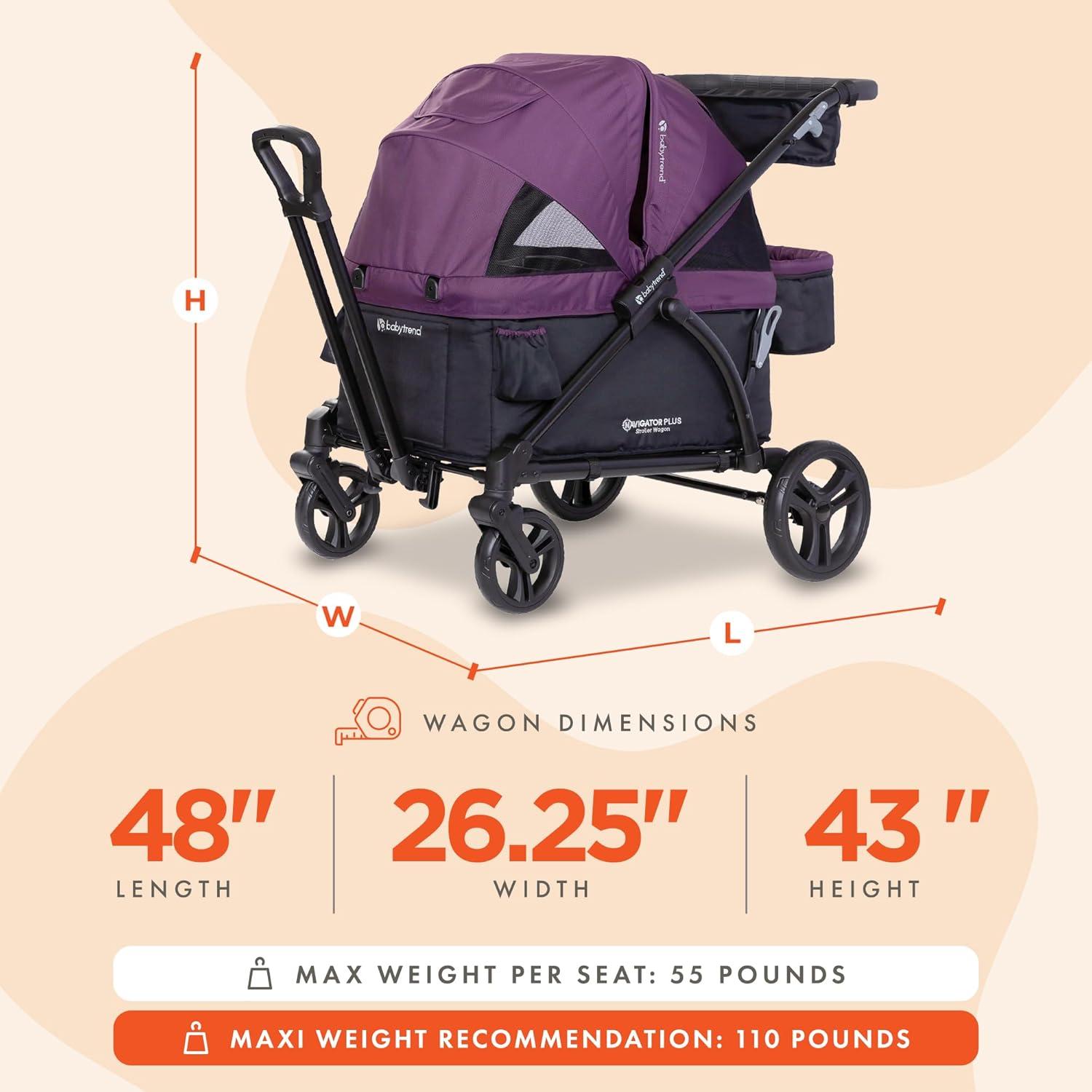 Baby Trend Navigator PLUS 2-in-1 Stroller Wagon - Dash Plum