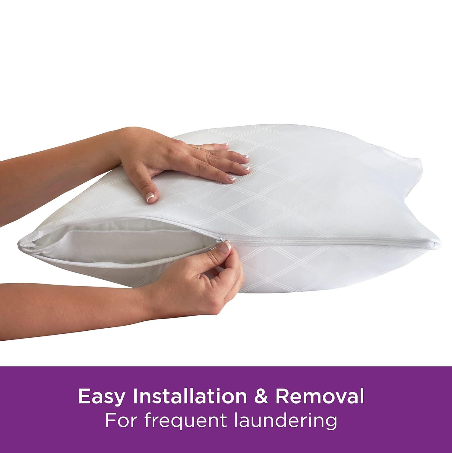 King Size Hypoallergenic Polyester Pillow Protectors, Set of 2