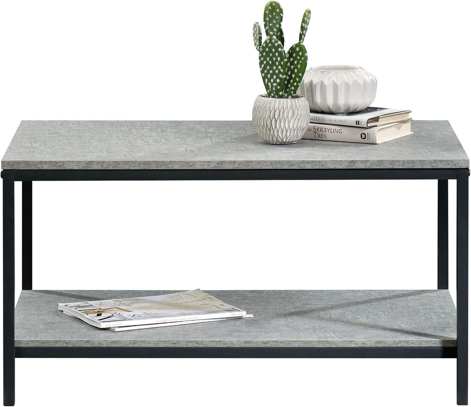 North Avenue Coffee Table Faux Gray - Sauder: Industrial Design, Lower Shelf, Metal Frame