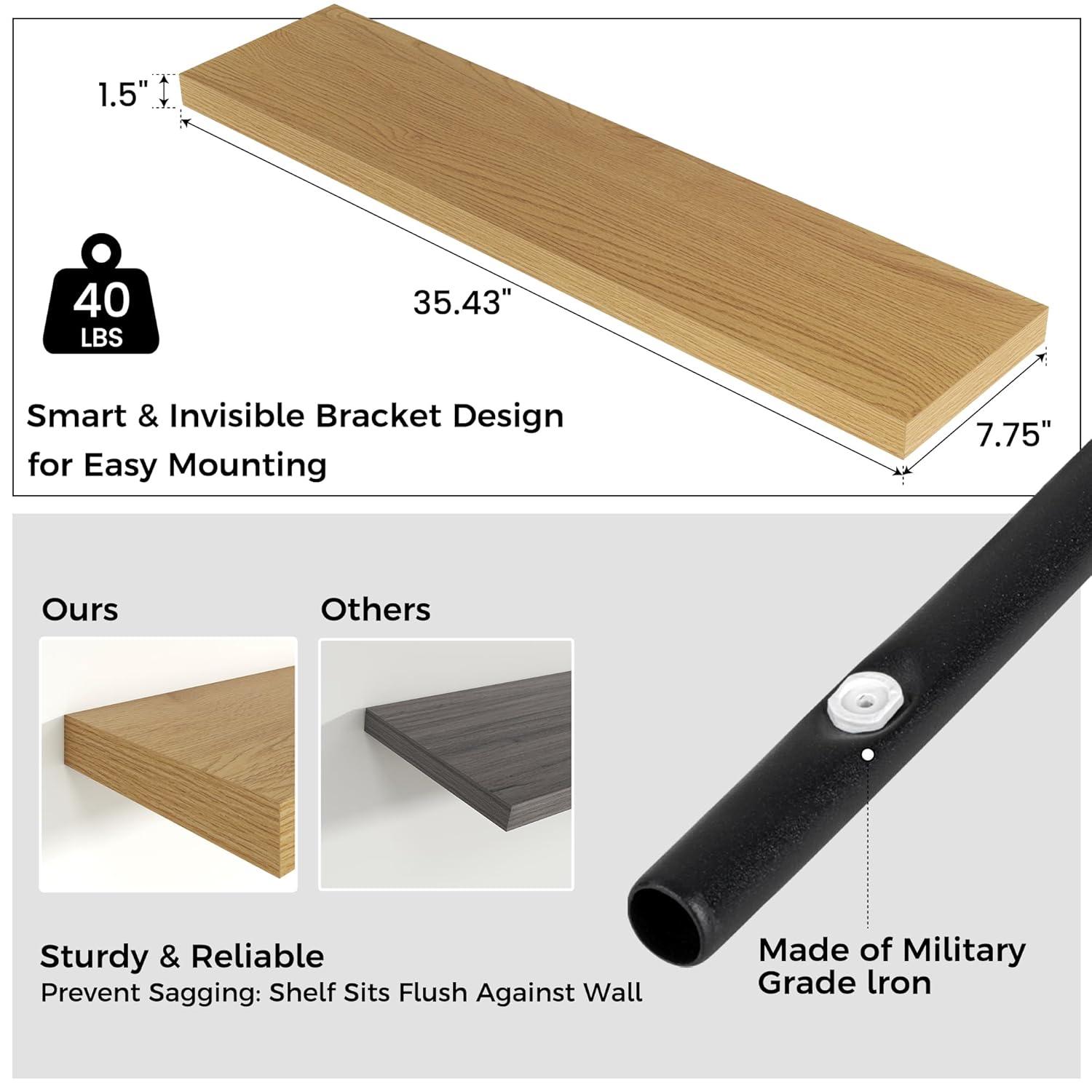 Hokku Designs Soeke 2 Piece Floating Shelf