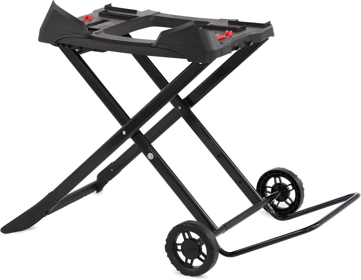 Black Portable Grill Cart with Wheels